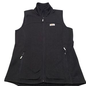 Orvis Sweater Knit Fleece Vest Black S Cabin Cozy Core Gorpcore Coastal‎ Grandpa